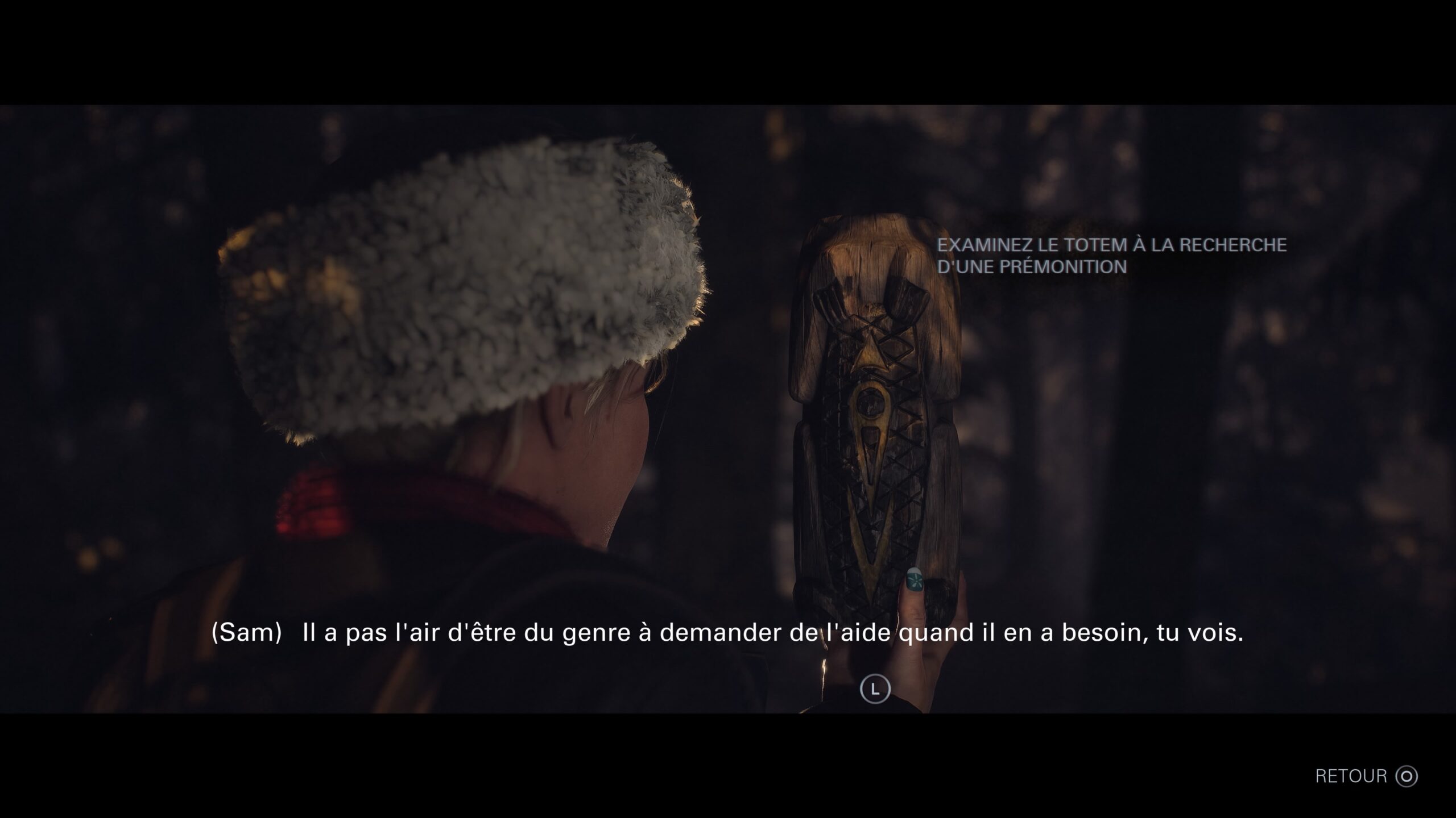 Analyser les totems dans Until Dawn Remake © Nicolas Poirel