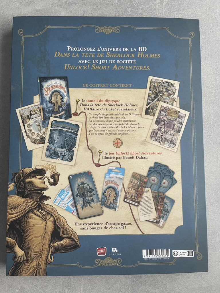 Fourreau Unlock et bd Dans la tête de Sherlock Holmes dos