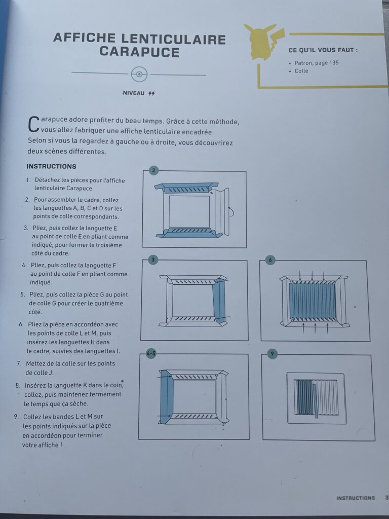 Instruction de Pokémon incroyable réalisation à fabriquer 