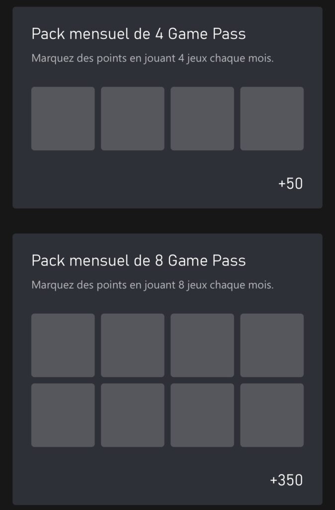 Microsoft rewards bonus mensuel gamepass 