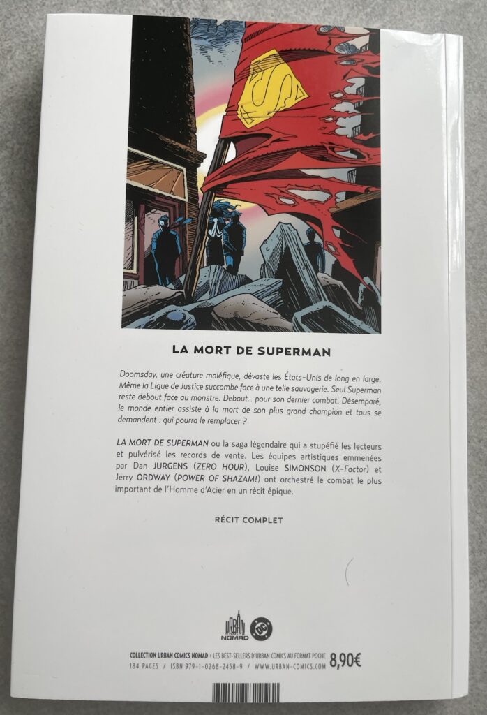 La mort de Superman Urban Nomad couverture arriere 