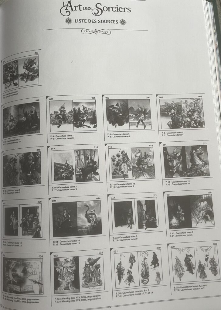 Liste des sources de l’artbook l’atelier des sorciers 