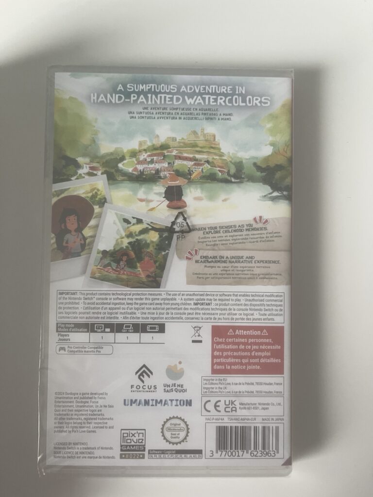 Version Nintendo switch Dordogne  jaquette base dos 