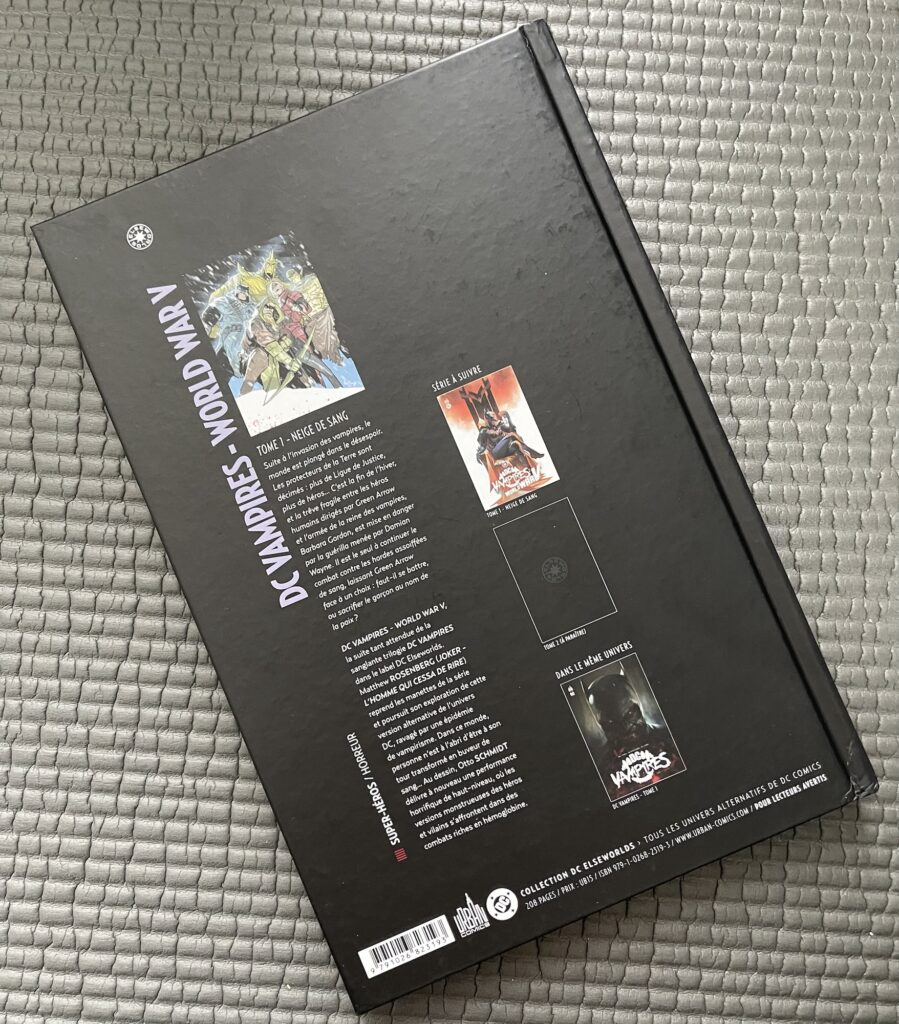 DC vampire world Wars V couverture arrière