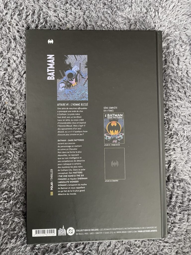 Batman Dark patterns couverture arrière