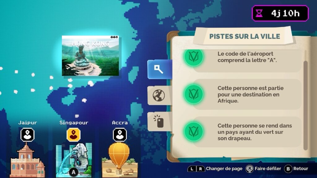 Des indices sur la destination