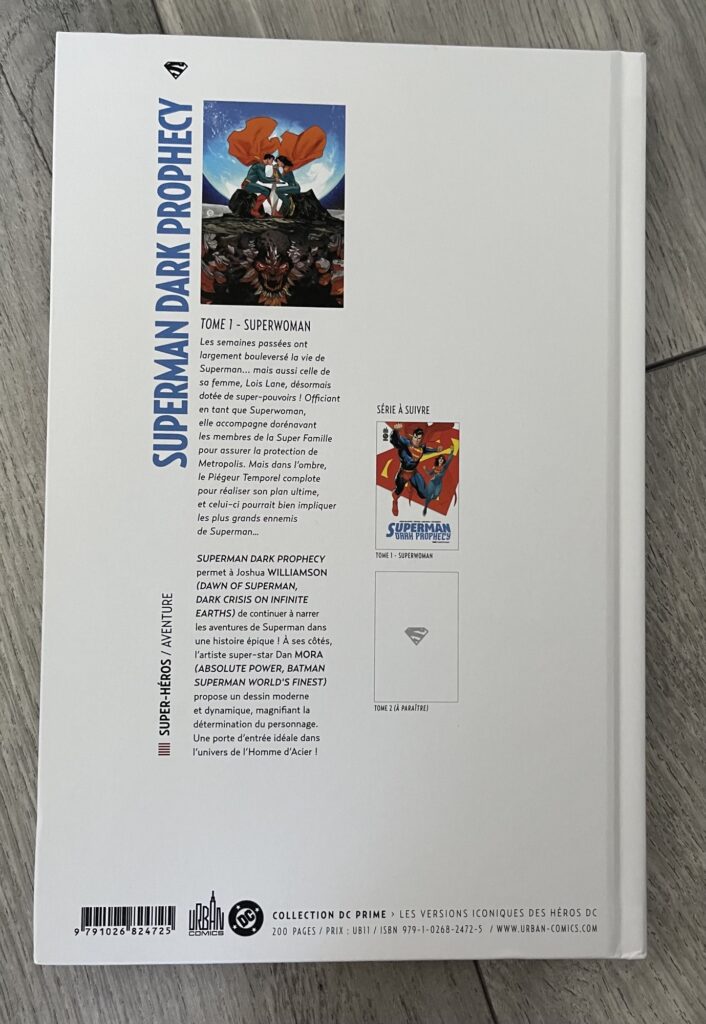 Superman Dark Prophecy couverture arrière
