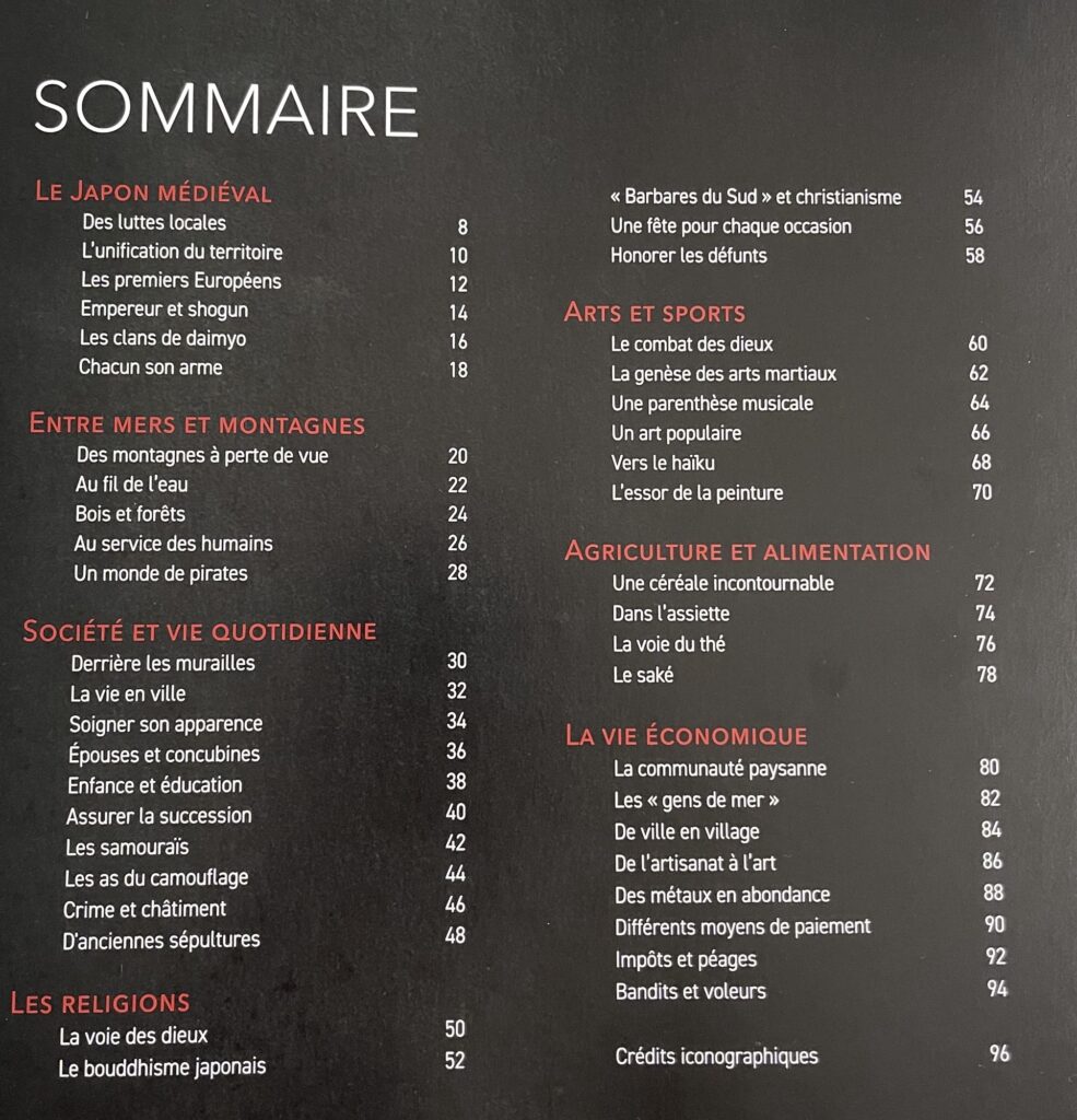Discovery book le Japon des samouraïs sommaire