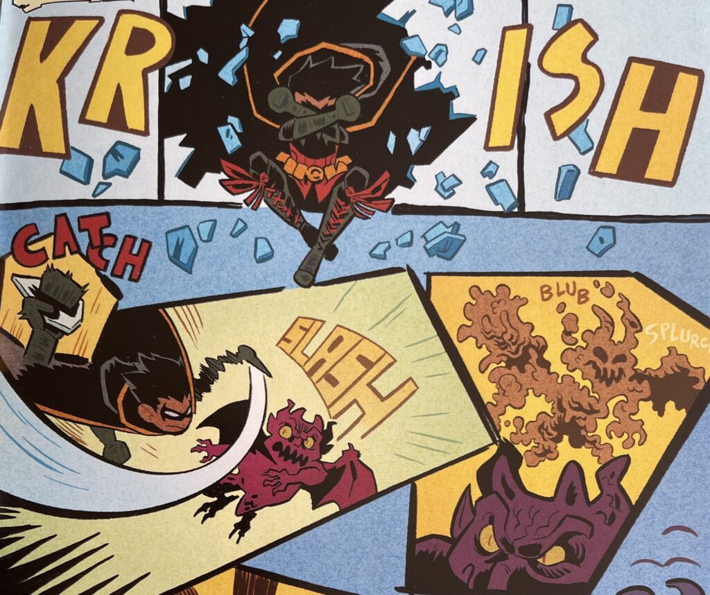 Avis Robin the boy Wonder lettrage et onomatopées